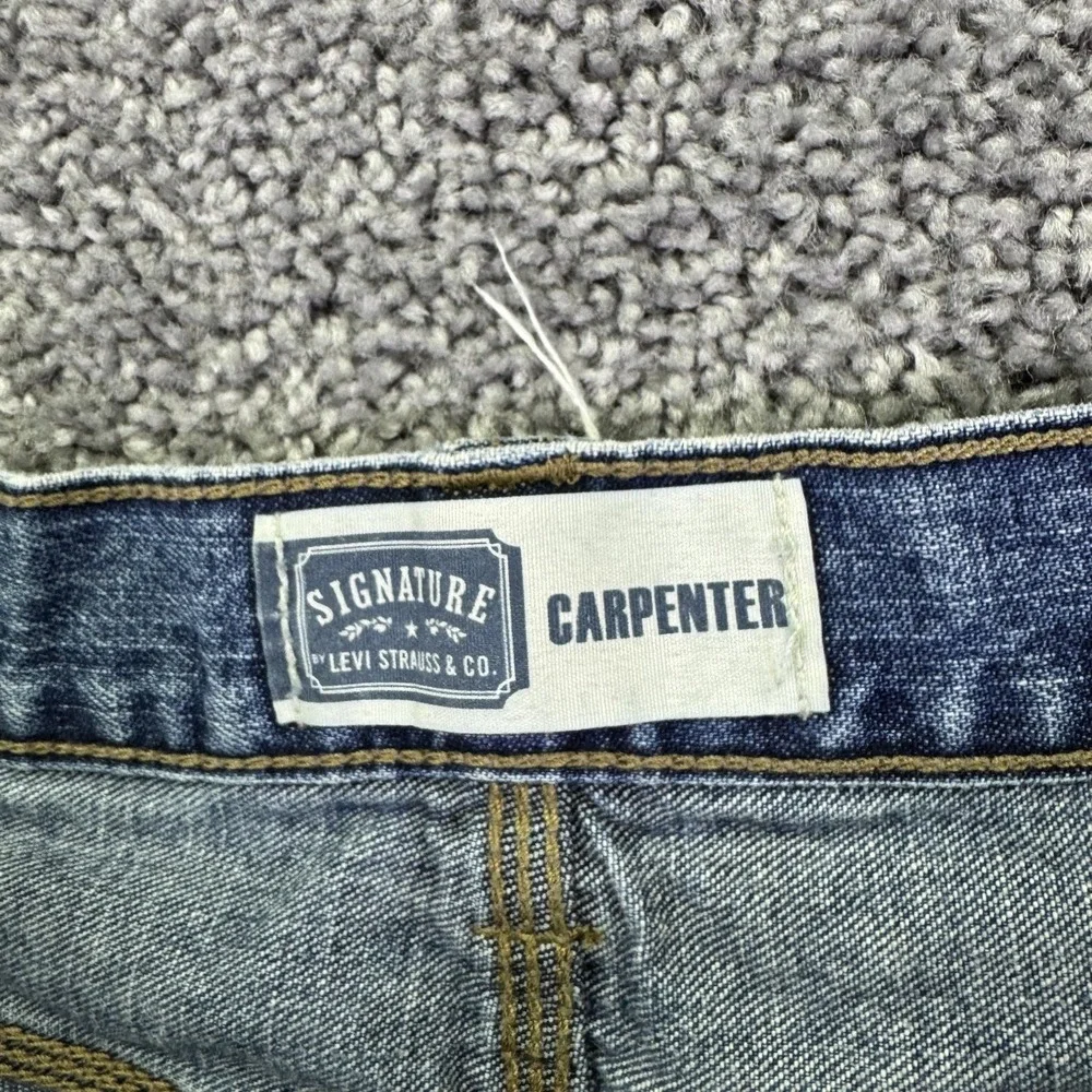 Signature Levi Strauss Jeans Mens 32x34 Blue Relaxed Straight Carpenter Workwear